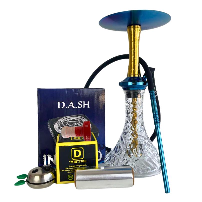 PACK DIAVLA HOOKAH LUXURY DORADO-AZUL