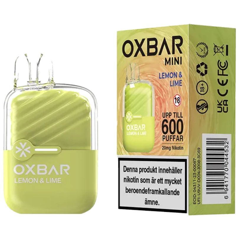 PODS OXBAR MINI 600 CALADAS - LEMON LIME